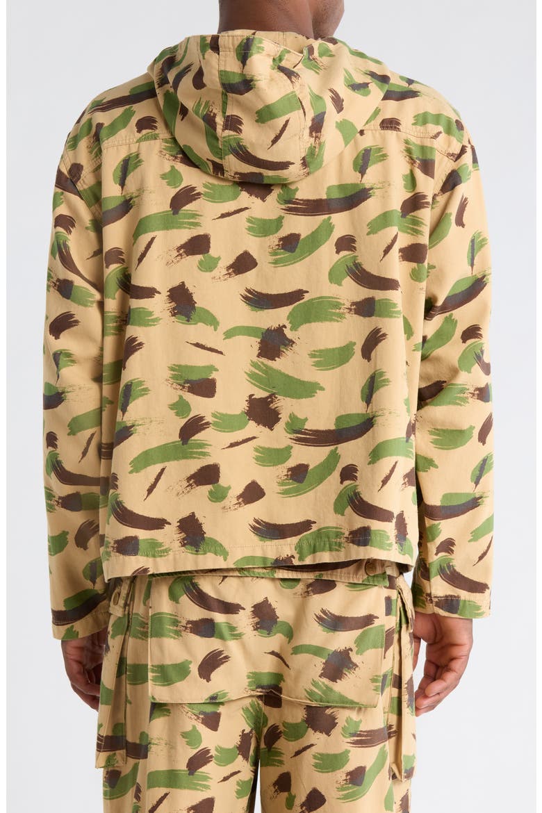 Brushstroke Camo Hooded Jacket, Alternate, color, GREEN