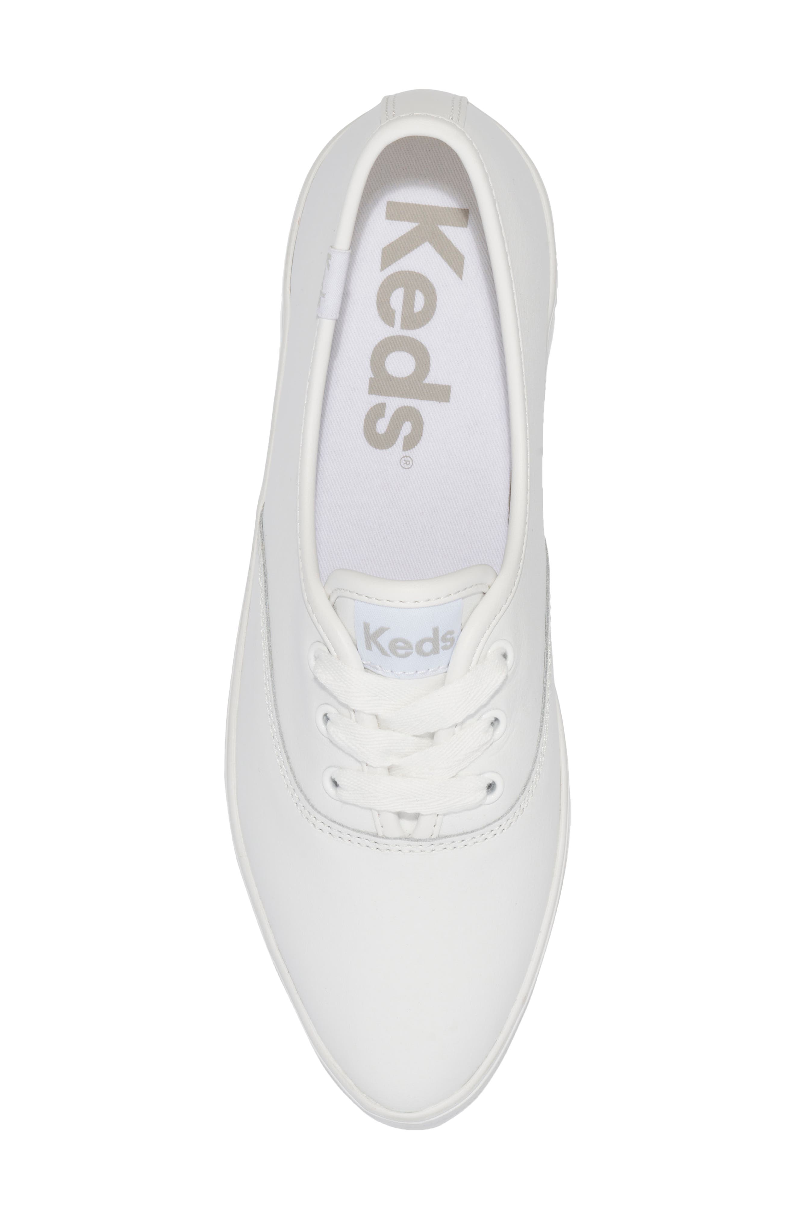 Keds<sup>®</sup> Point Leather Sneaker, Alternate, color, White Leather