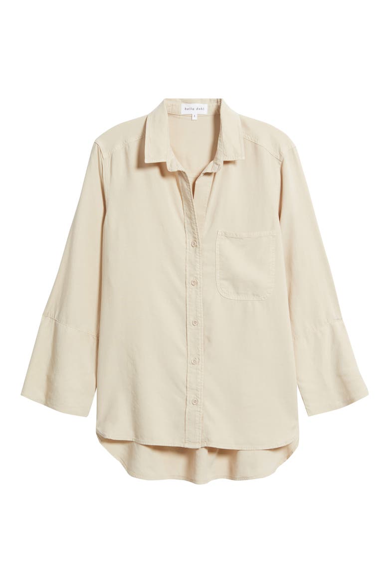 Shirttail Button-Up Shirt, Alternate, color, LINEN SAND