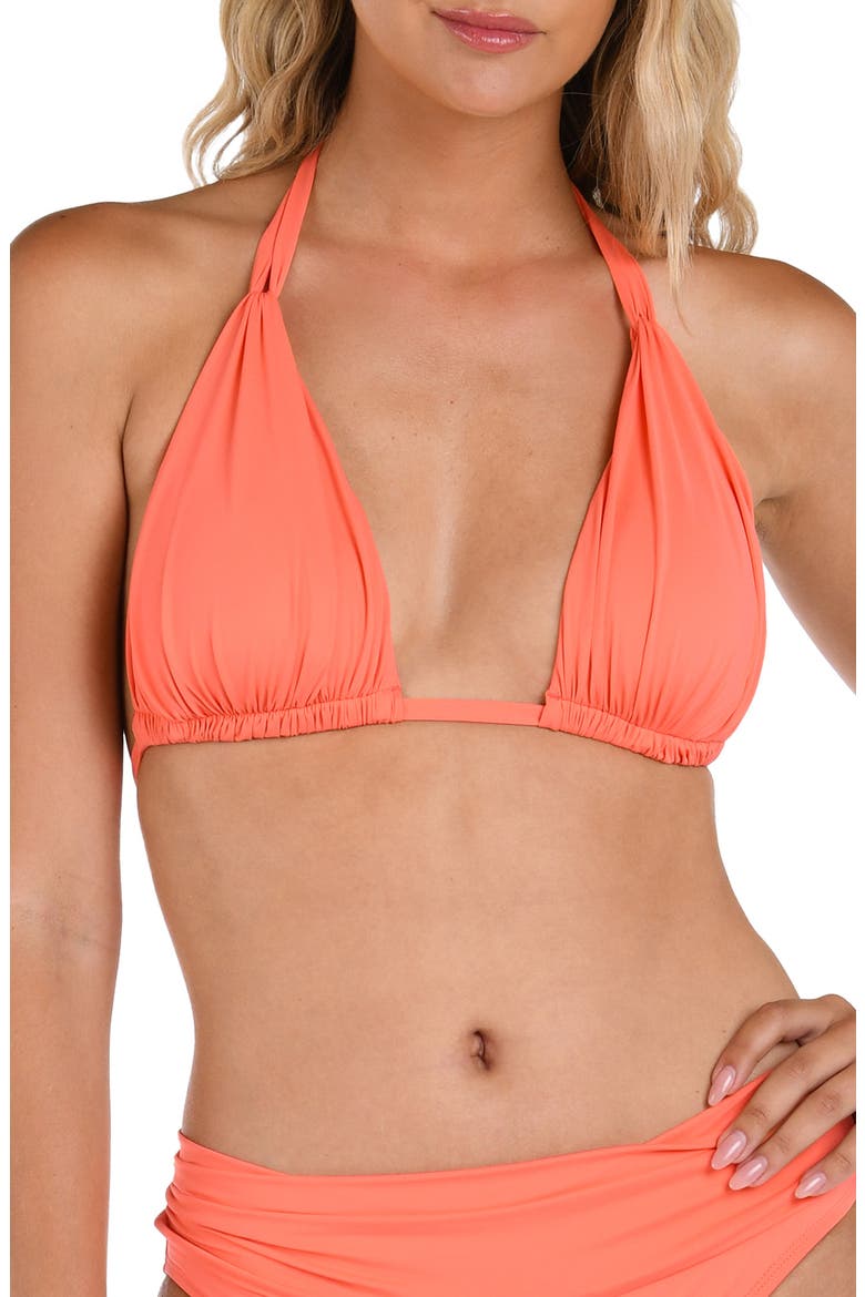 Island Goddess Halter Bikini Top, Main, color, SUNSET