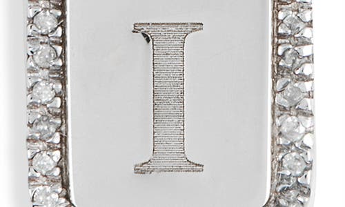 Meshmerise Diamond Initial Dog Tag Pendant Necklace In White-i