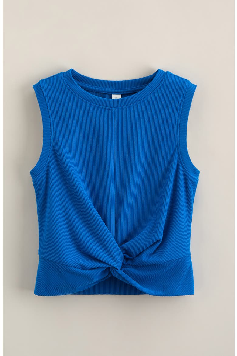 Kids' Twist It Ribbed Tank, Main, color, BLUE EMPIRE