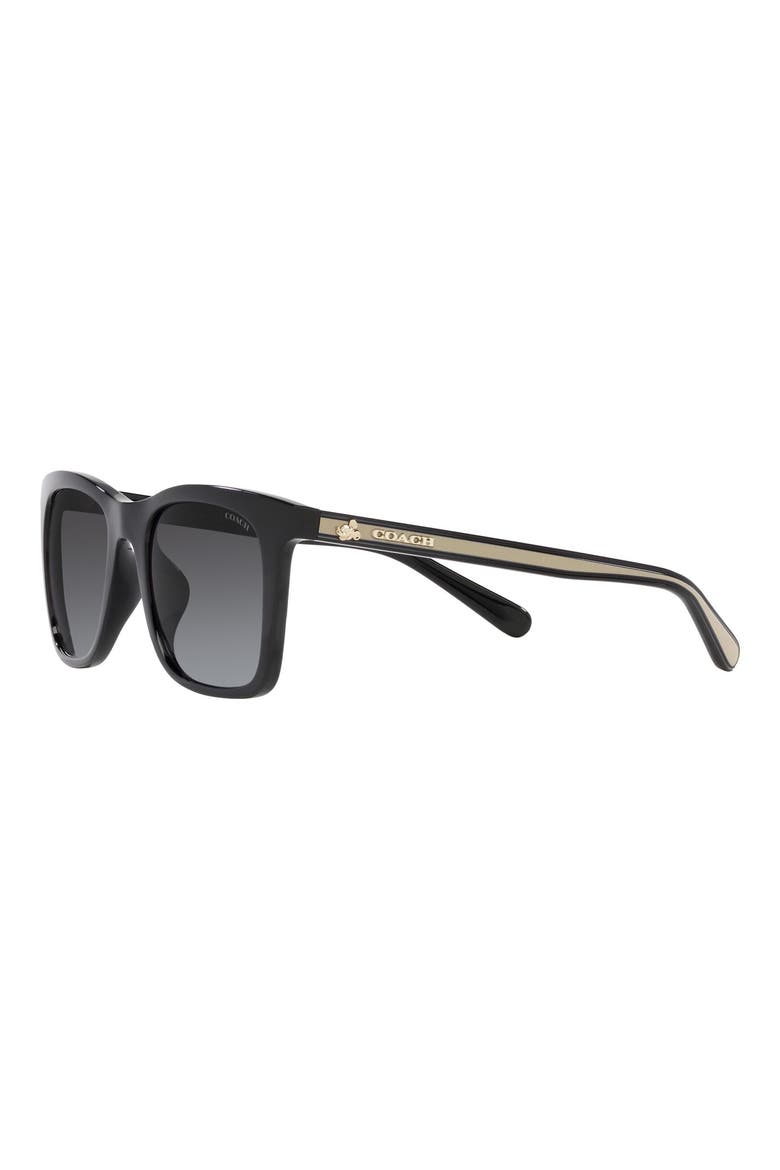51mm Gradient Square Sunglasses, Alternate, color, BLACK