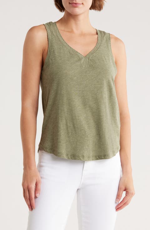 Scallop Trim Shell Tank Top