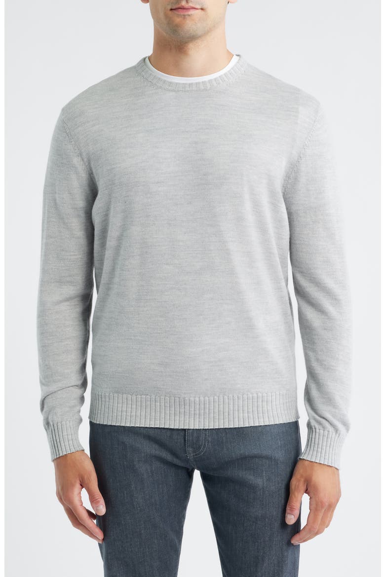 Ronald Merino Wool Sweater, Main, color, LIGHT GRAY