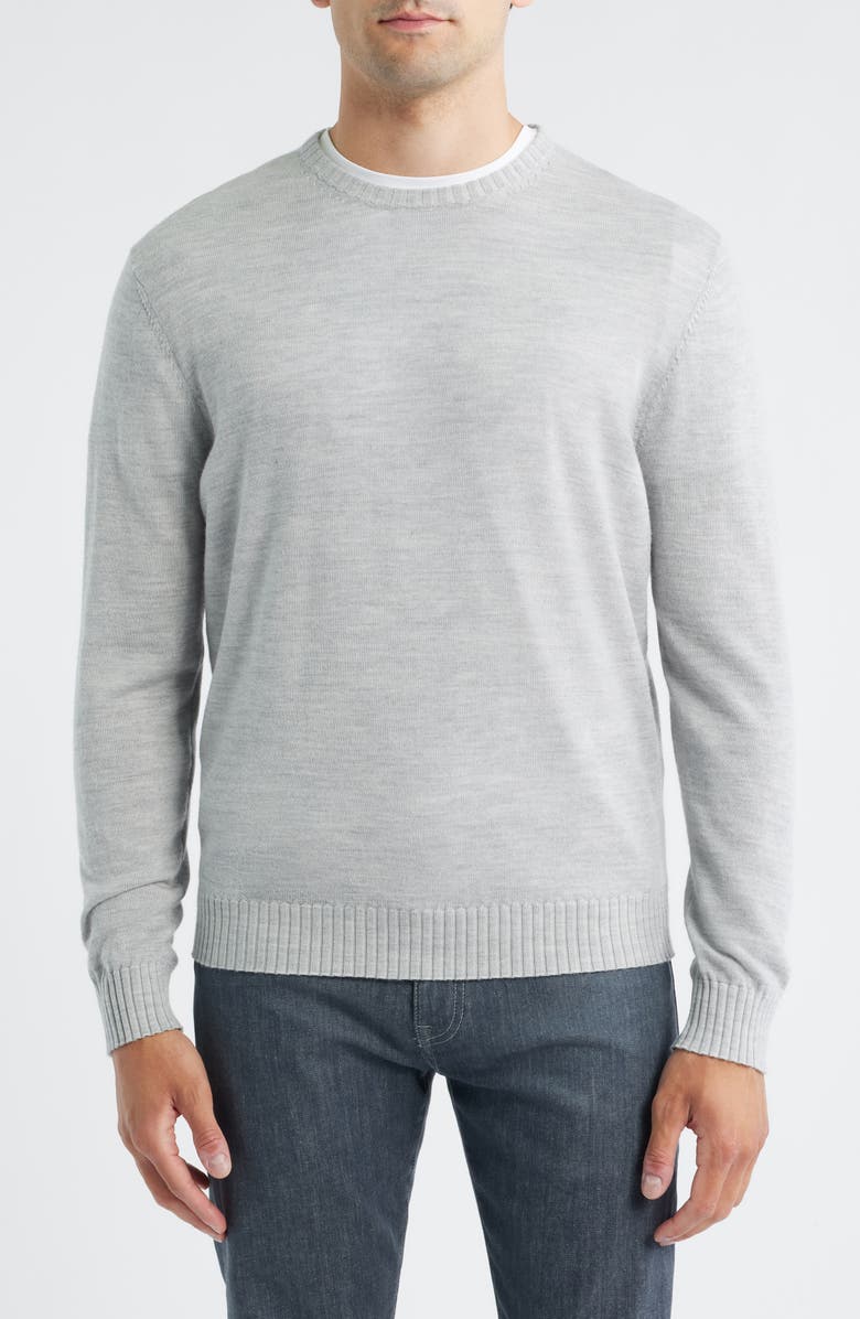 johnnie-O Ronald Merino Wool Sweater, Main, color, Light Gray