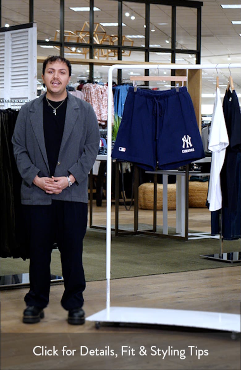 MLB Yankees Classic Fit Cotton Graphic Sweat Shorts, sales video thumbnail