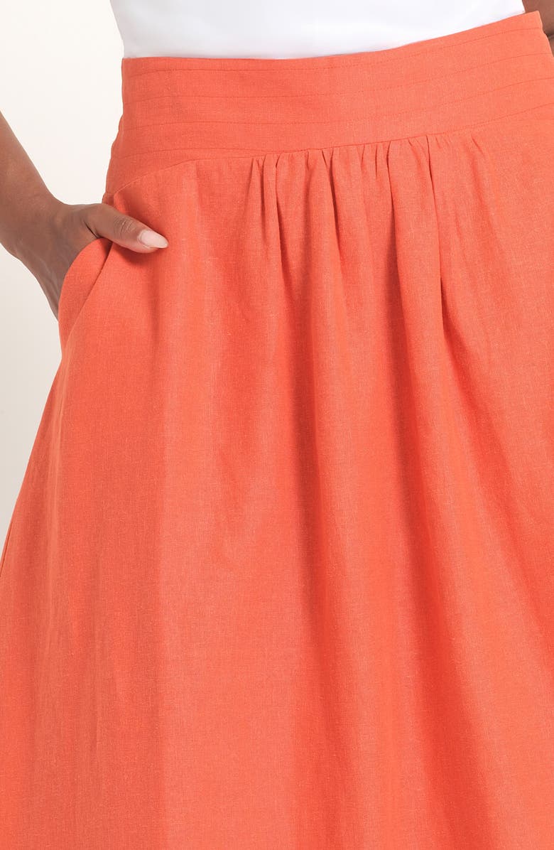 Estelle Kaia Linen Blend Skirt, Alternate, color, Persimmon