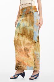 Desigual Abstract Print Midi Skirt