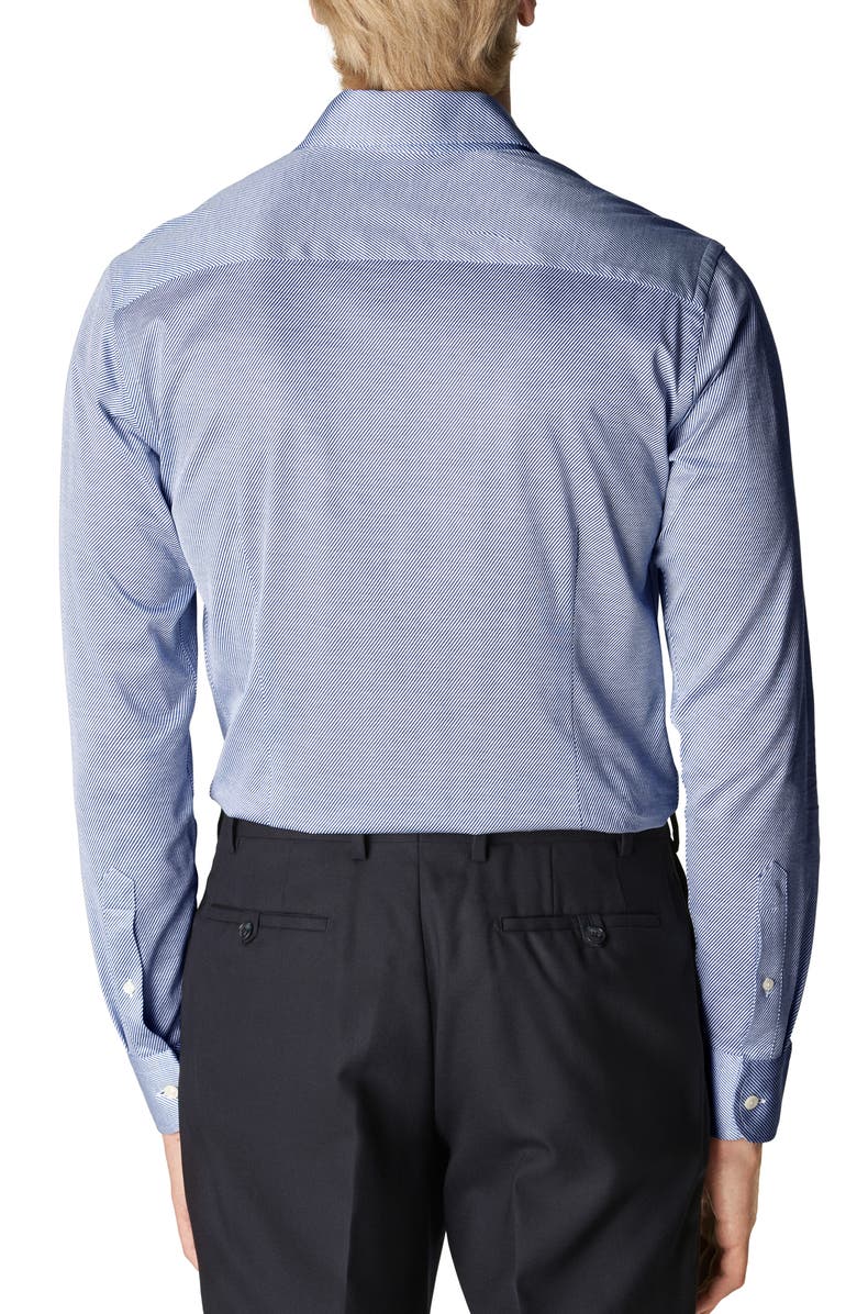 Eton King Slim Fit Pinstripe Knit Cotton Dress Shirt, Alternate, color, 