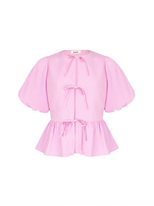Ro&zo Short Sleeve Cotton Tie Front Top