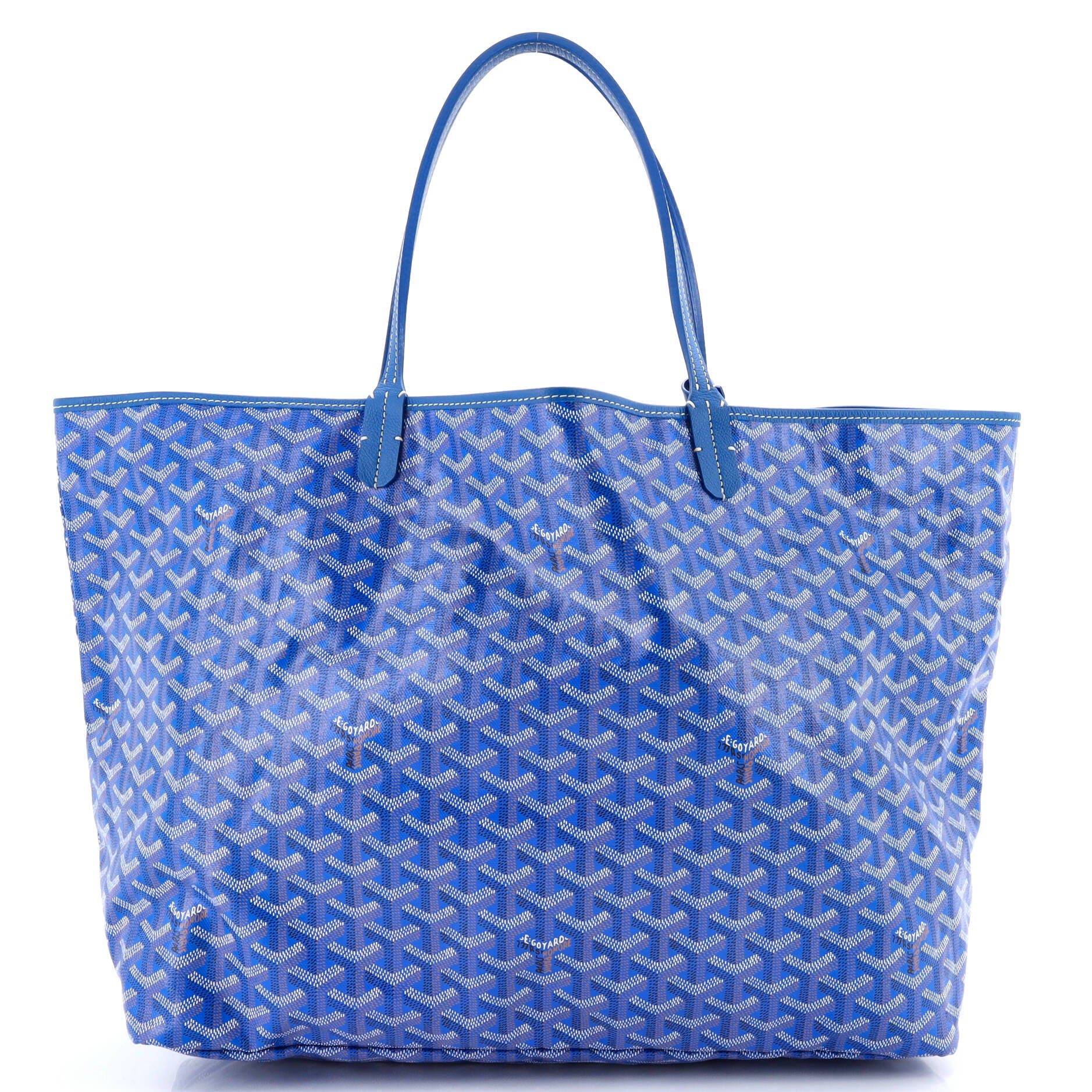 Pre-Owned Goyard Saint Louis Tote Coated Canvas GM, Main, color, Blue