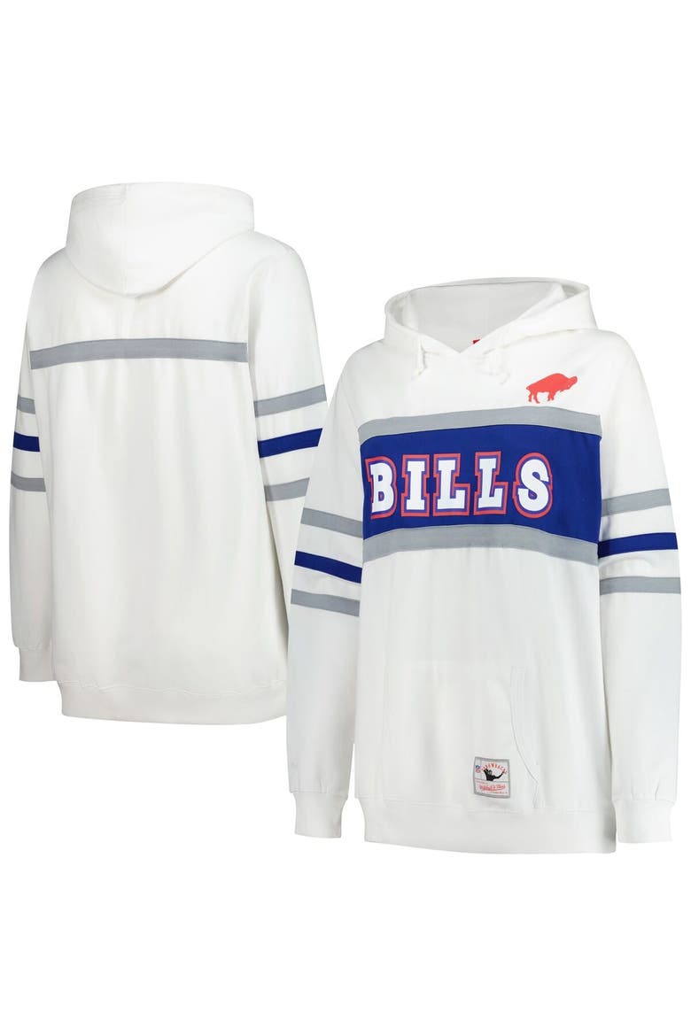 Women's Mitchell & Ness White Buffalo Bills Plus Size Head Coach Throwback Pullover Hoodie, Main, color, White