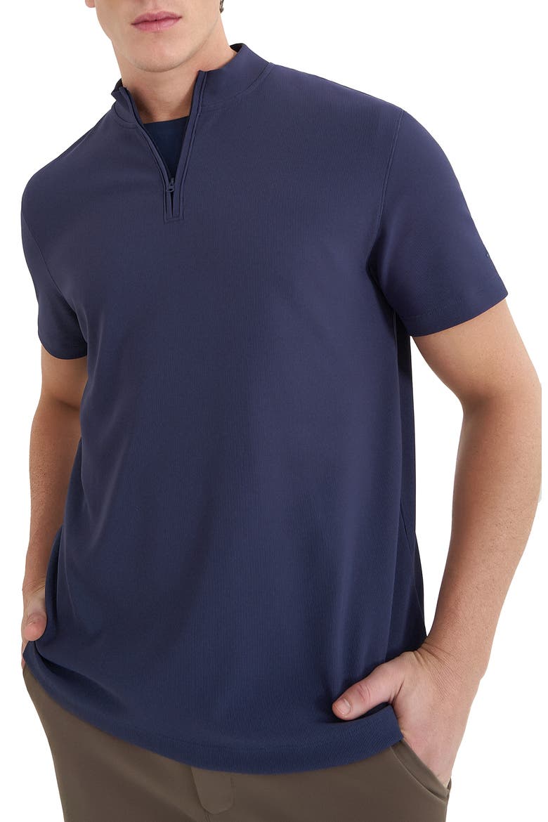 High Neck Tech T-Shirt with UV Protection, Main, color, Navy