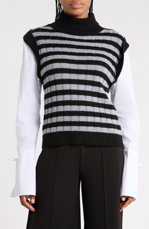 Paola Mixed Media Cotton & Wool Sweater