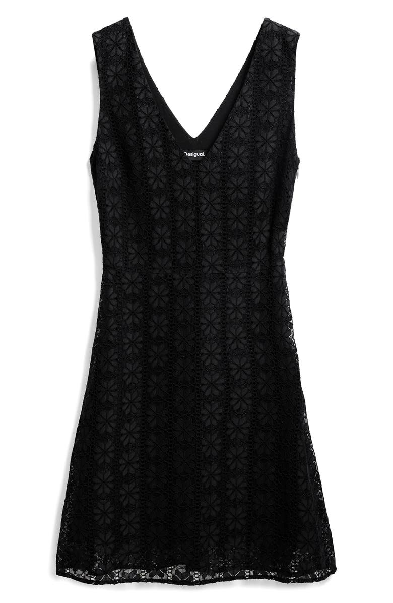 Desigual Floral Lace Sleeveless Minidress, Alternate, color, 