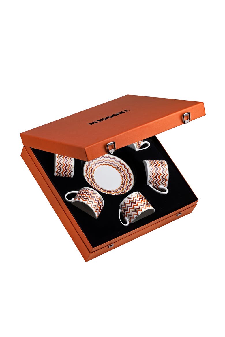 Tea Cup & Saucer Set Of 6 In Luxury Box, Main, color, Multicolor 3