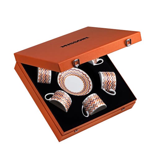 Missoni Tea Cup & Saucer Set Of 6 In Luxury Box In Multi