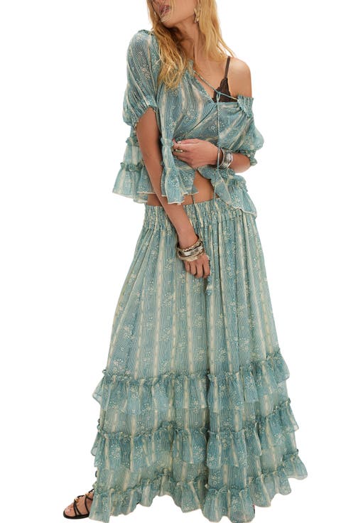 Morning Mist Short Sleeve Top & Maxi Skirt Set