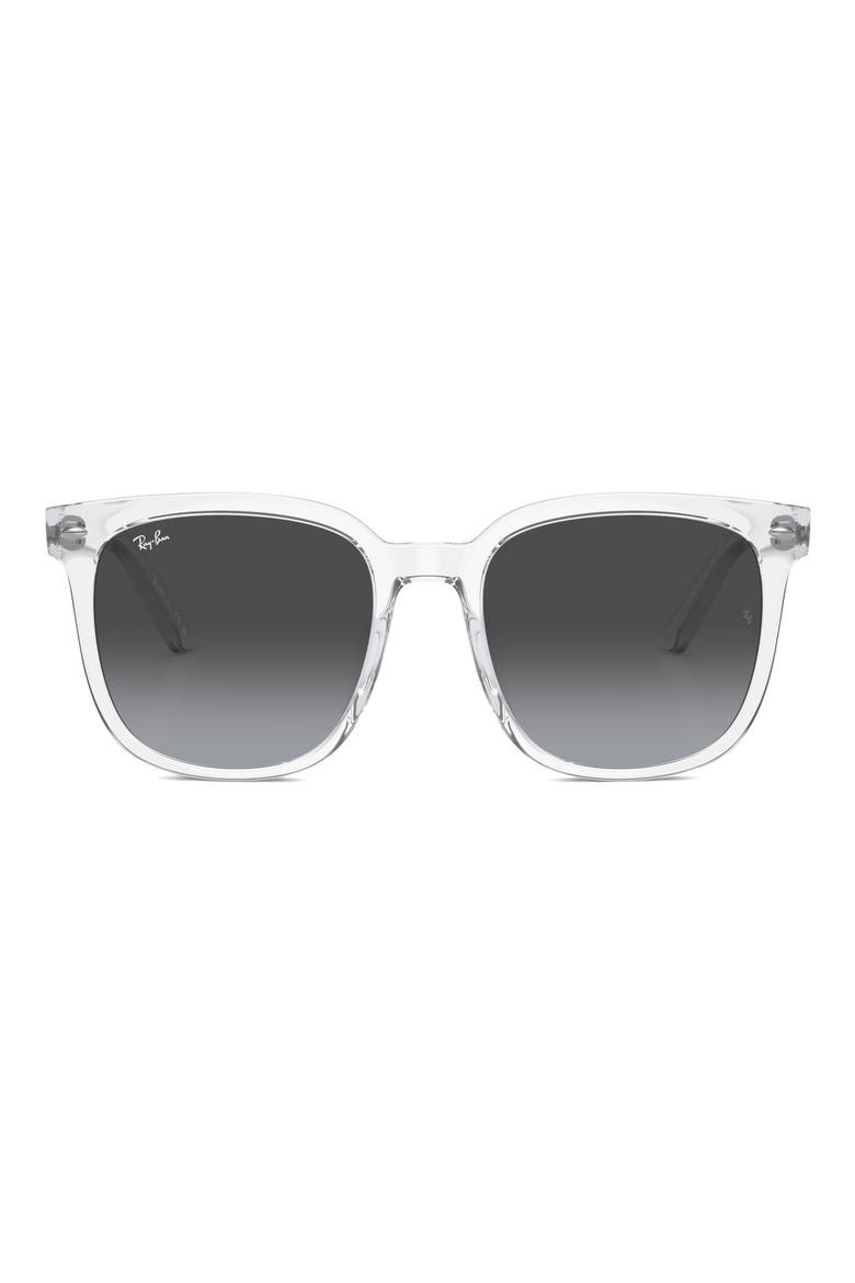 55mm Gradient Square Sunglasses, Main, color, TRANSPARENT/ GREY GRADIENT