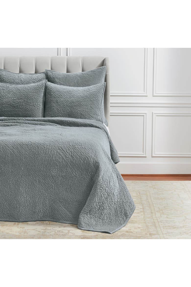 Vela Silver Moss Grey Cotton Standard Sham 20" x 26", Alternate, color, Silver
