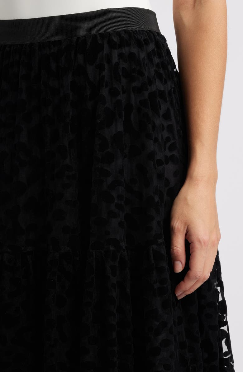 Masai Copenhagen Salome Leopard Spot Burnout Velvet Skirt, Alternate, color, 