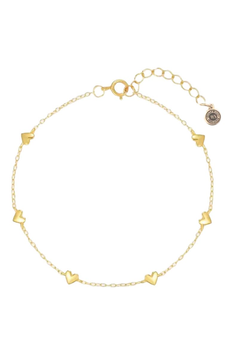 Hollywood Sensation Forever Yours Heart Charm Bracelet, Main, color, Gold