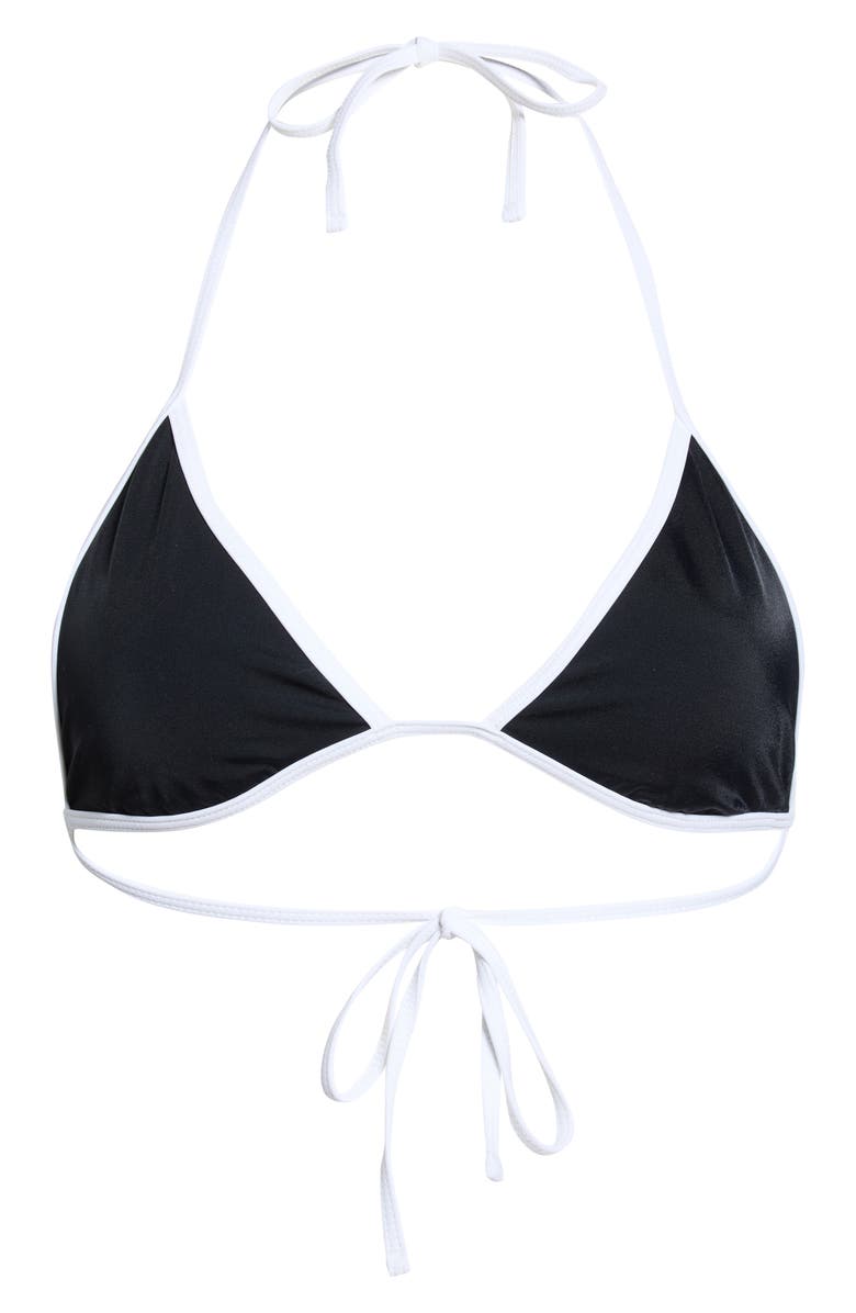 PacSun Juno Contrast Trim Triangle Bikini Top, Main, color, Black