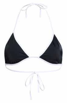 Juno Contrast Trim Triangle Bikini Top