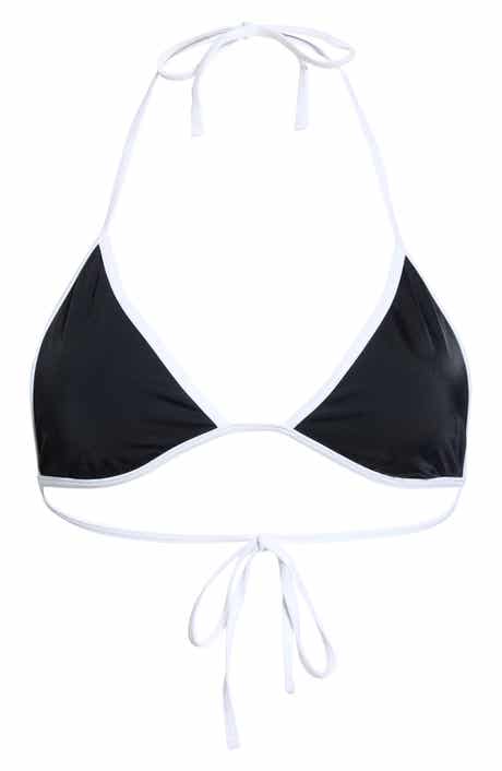 Juno Contrast Trim Triangle Bikini Top