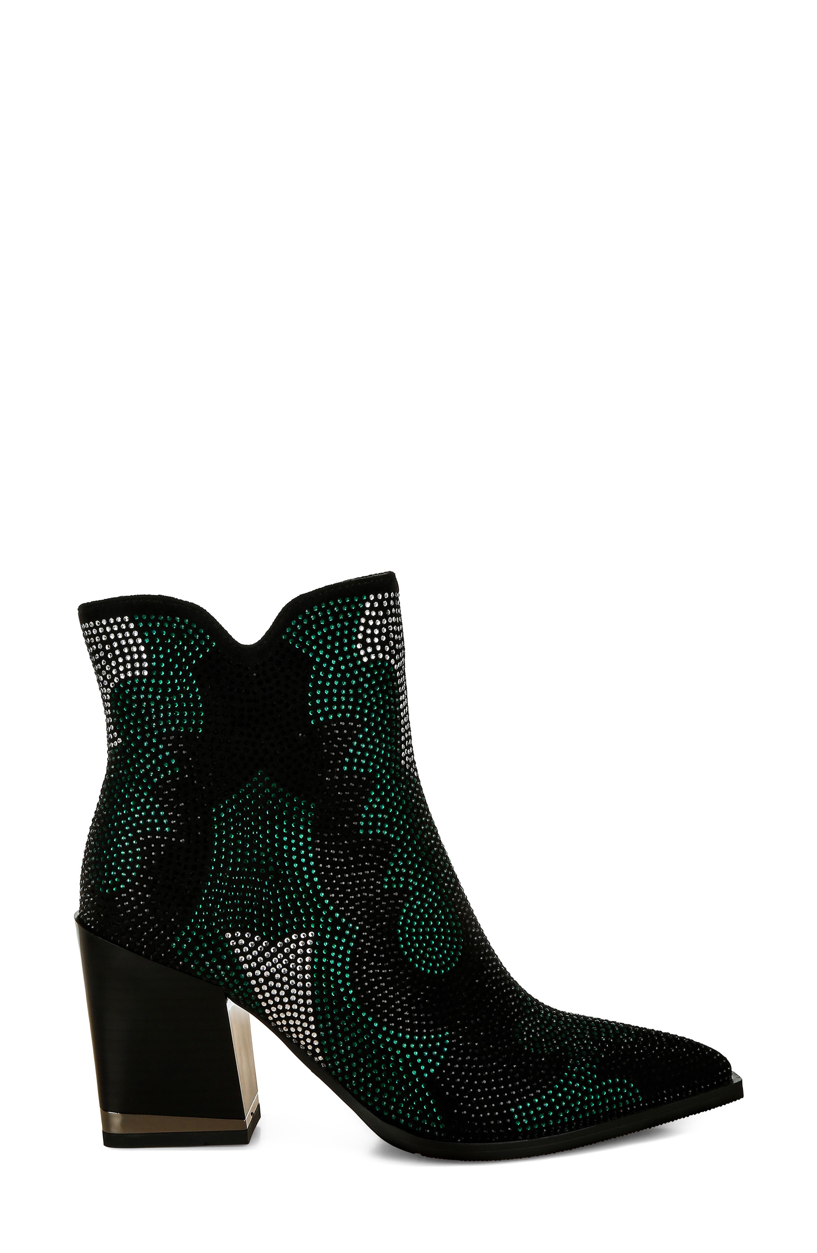 Zarka Pointed Toe Bootie, Alternate, color, GREEN