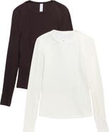 YOGALICIOUS 2-Pack Liana Soft Ribbed Crewneck T-Shirts