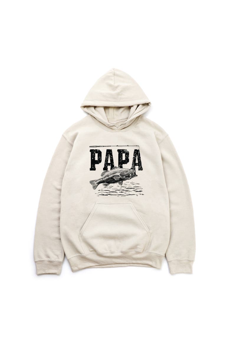 Papa Fishing Distressed Hoodie, Alternate, color, Dust