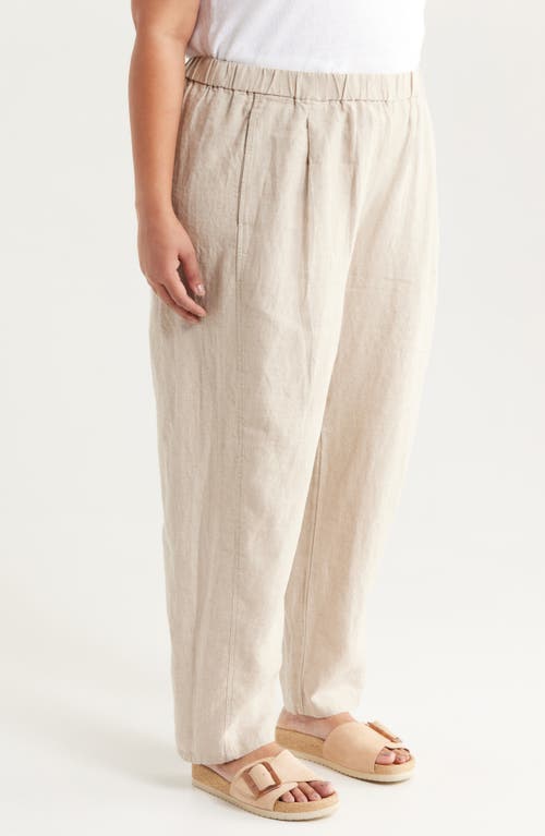 Eileen Fisher Organic Linen Ankle Lantern Pants In Undyed Natural
