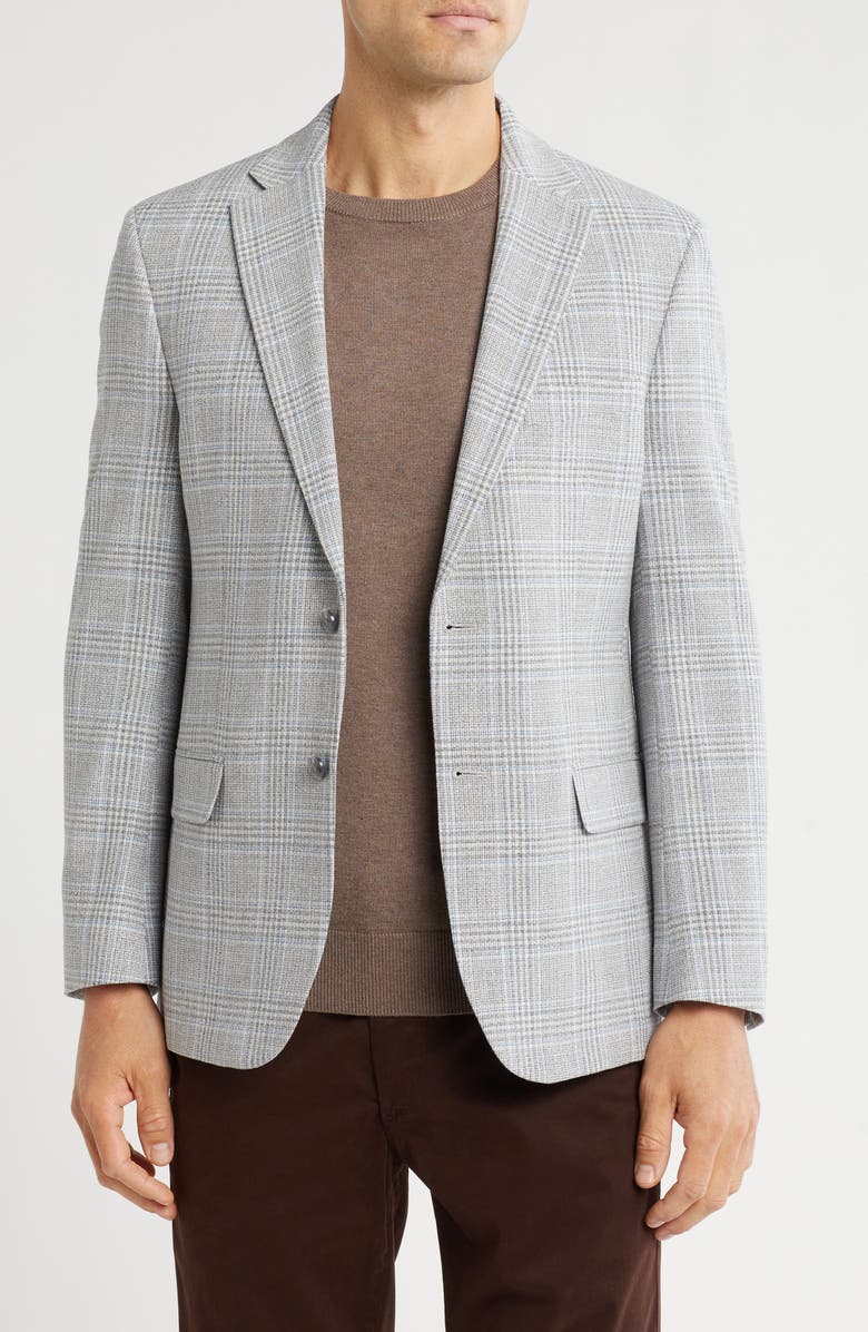 Tommy Hilfiger Glen Plaid Recycled Polyester Blend Suit Jacket, Main, color,