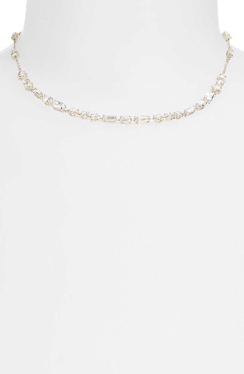 Swarovski Mesmera Crystal Collar Necklace, Alternate, color, Silver