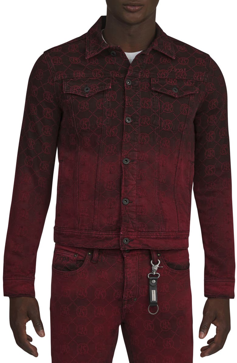 PRPS Purgatory Logo Denim Trucker Jacket, Main, color, 