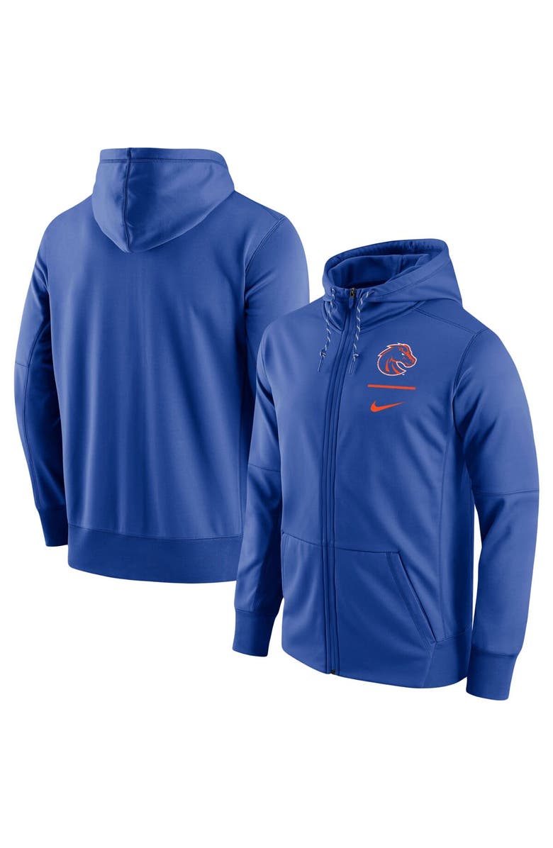 Nike Men's Nike Royal Boise State Broncos Logo Stack Performance Full-Zip Hoodie, Main, color, 