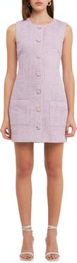 Endless Rose Sleeveless Tweed Minidress