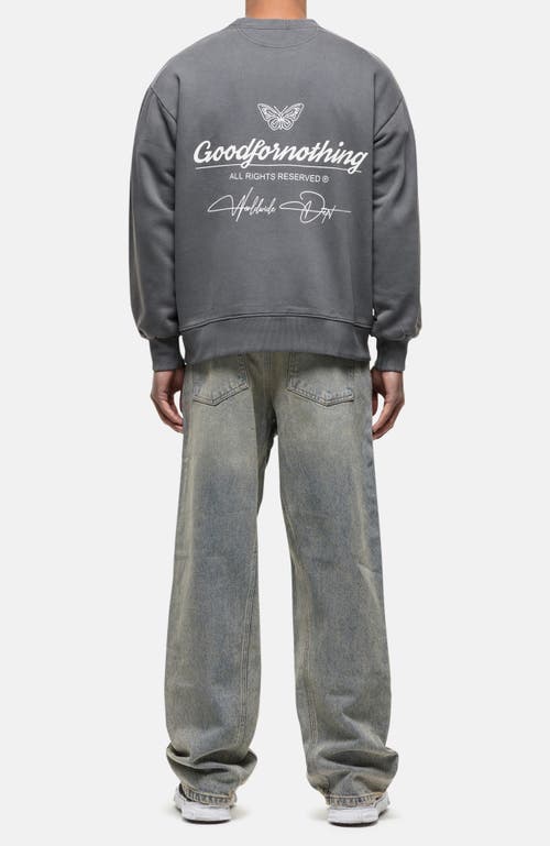 Good For Nothing Washed Grey Cult Sweathsirt In Gray
