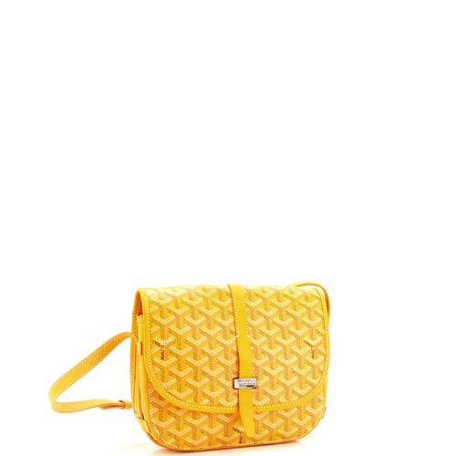 Pre-owned Goyard Goyard Belvedere Ii Messenger Bag Coated Canvas Pm In Yellow