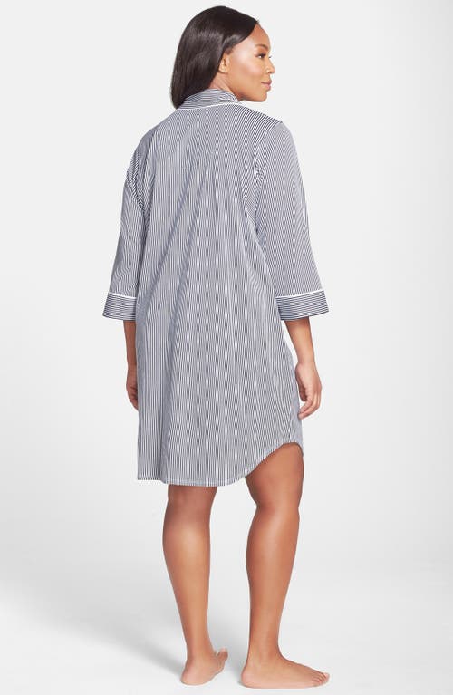Ralph Lauren Lauren Knit Jersey Sleep Shirt In Windsor Navy/white Stripe