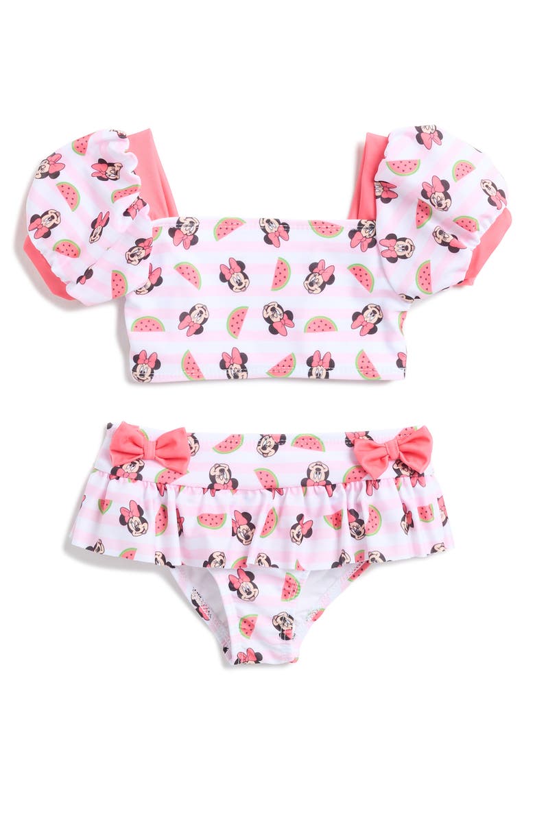 DREAMWAVE Kids' Minnie Mouse Watermelon 2-Piece Bikini, Main, color,