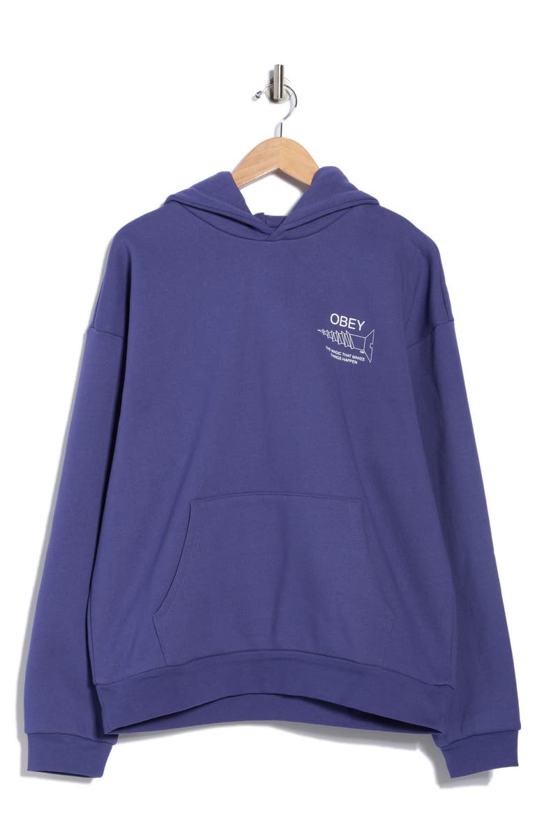 Obey Things Happen Extra Heavyweight Hoodie, Alternate, color, Skipper Blue