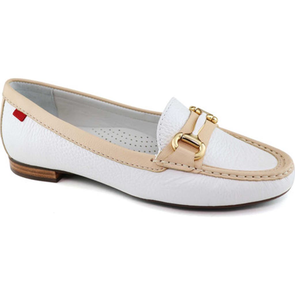 Marc Joseph New York Grand Street Leather Buckle Loafer In White
