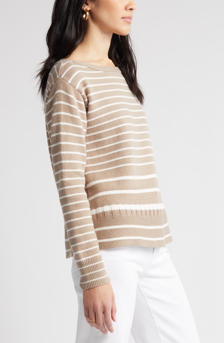 Caslon<sup>®</sup> Stripe Boatneck Sweater, Alternate, color, 