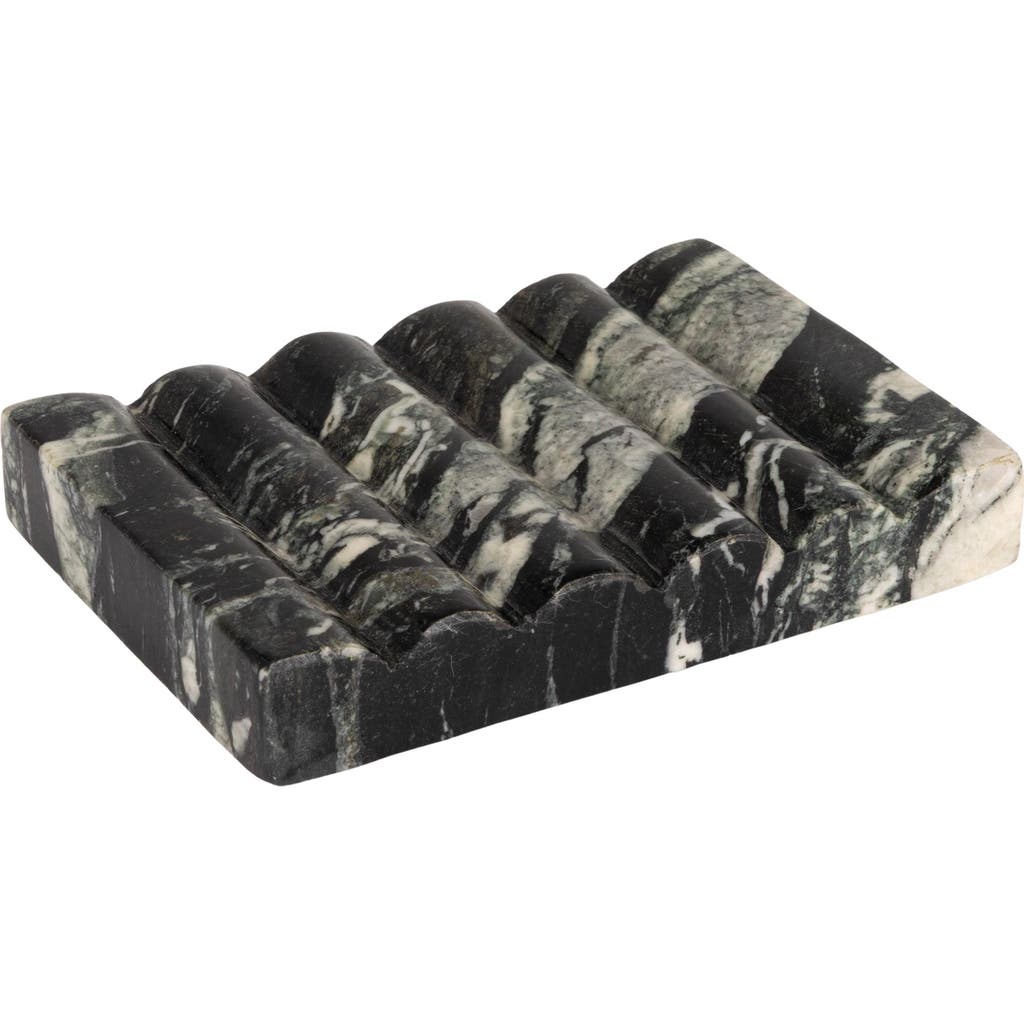 Storied Home Mélange Marble Soap Dish, Black And Beige In Multi