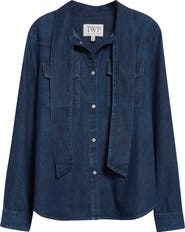 TWP Ranchers Daughter Tie Neck Denim Shirt