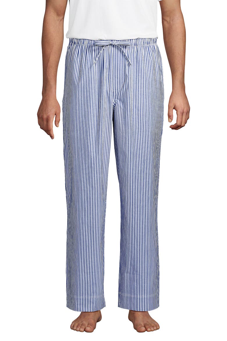 Poplin Pajama Pants, Alternate, color, Sapphire Gem Blue Stripe