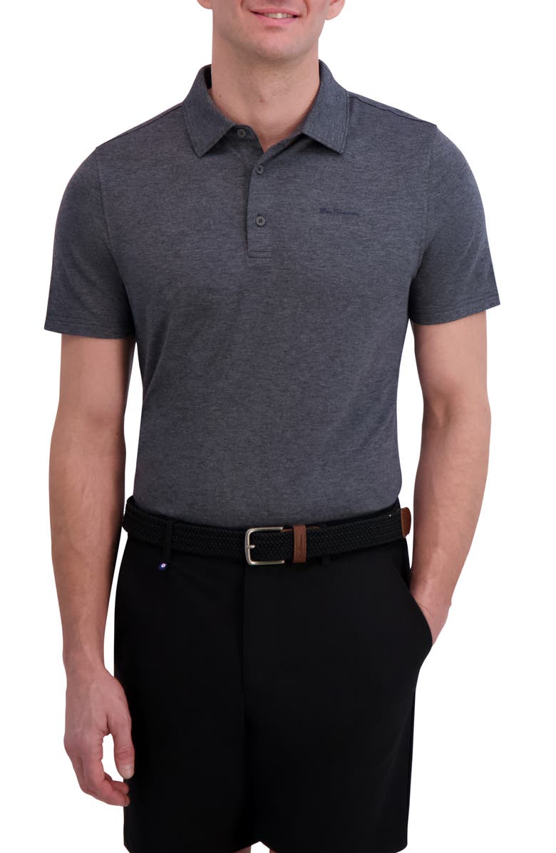 Ben Sherman Terry Tech Jersey Golf Polo, Main, color, Charcoal